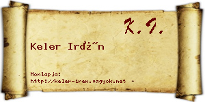 Keler Irén névjegykártya